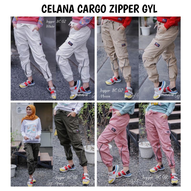CELANA CARGO ZIPPER GYL
