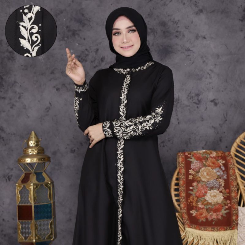 Gamis Madina Syari Bordir //  Model Baju Gamis Modis // Baju Gamis Kain Toyobo