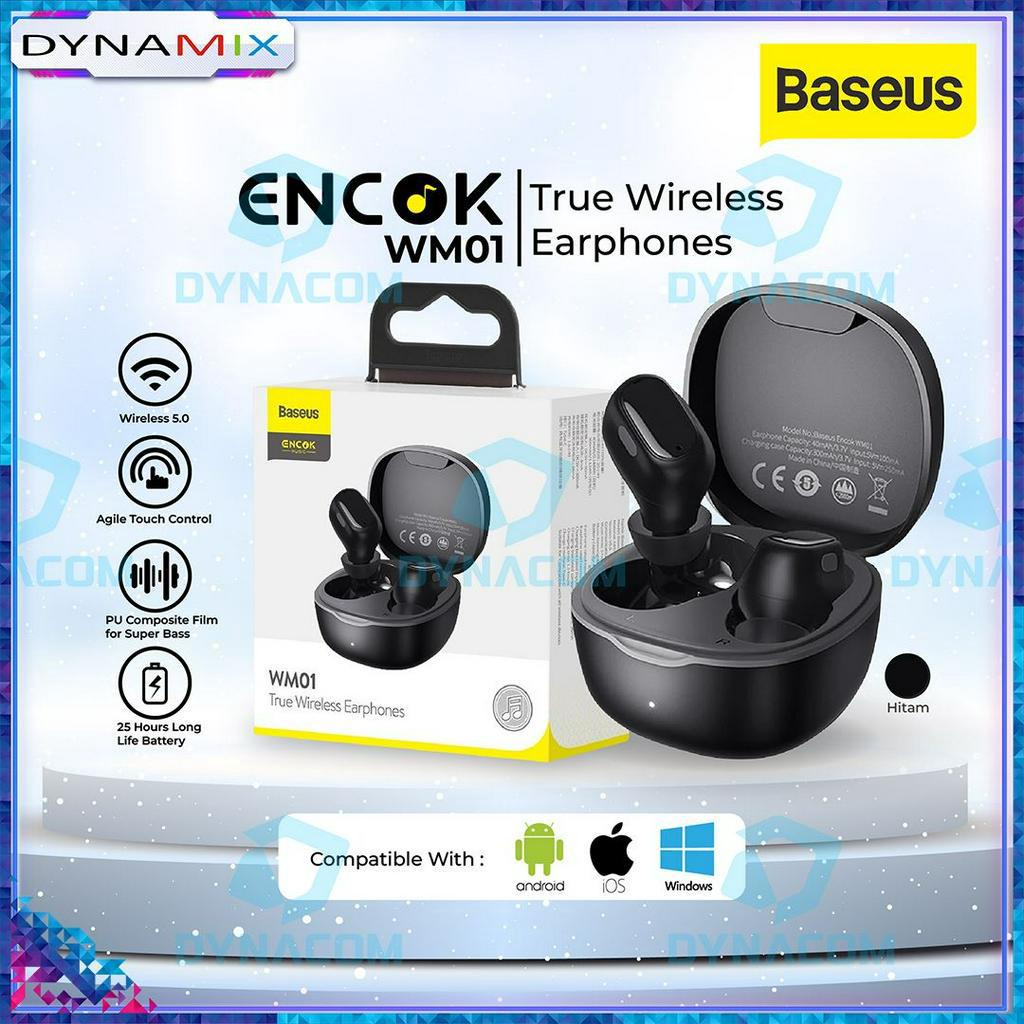 [SALE] Ready stock Baseus Encok WM01 True Wireless Bluetooth Earphone Mini Earbuds TWS