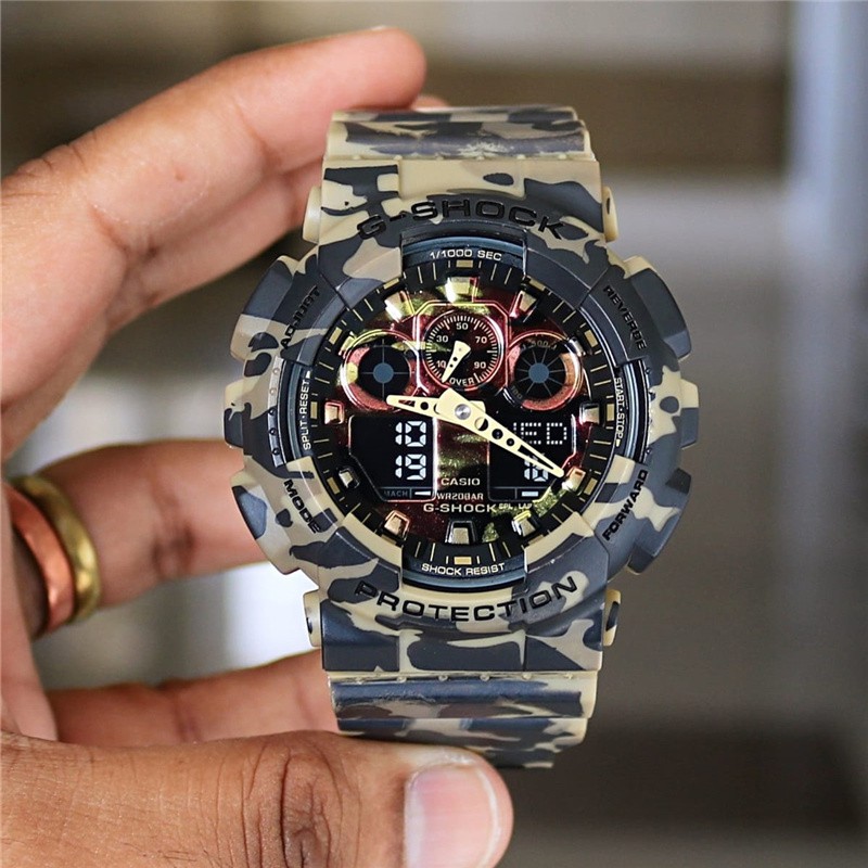 JAM TANGAN LELAKI Original G-Shock GA100 Wrist Watch Men Sports Quartz Watches GA-100CM-5A