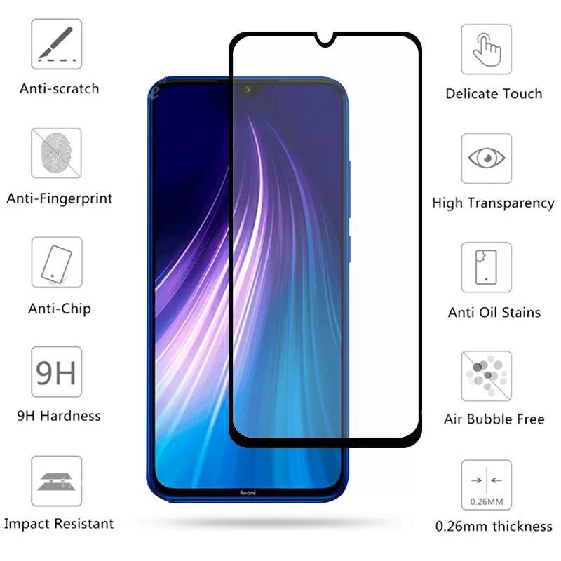 3in1- Tempered Glass Full Layar Kamera Redmi Note 8 - TG Anti Gores Kaca Redmi Note 8T Guard Screen