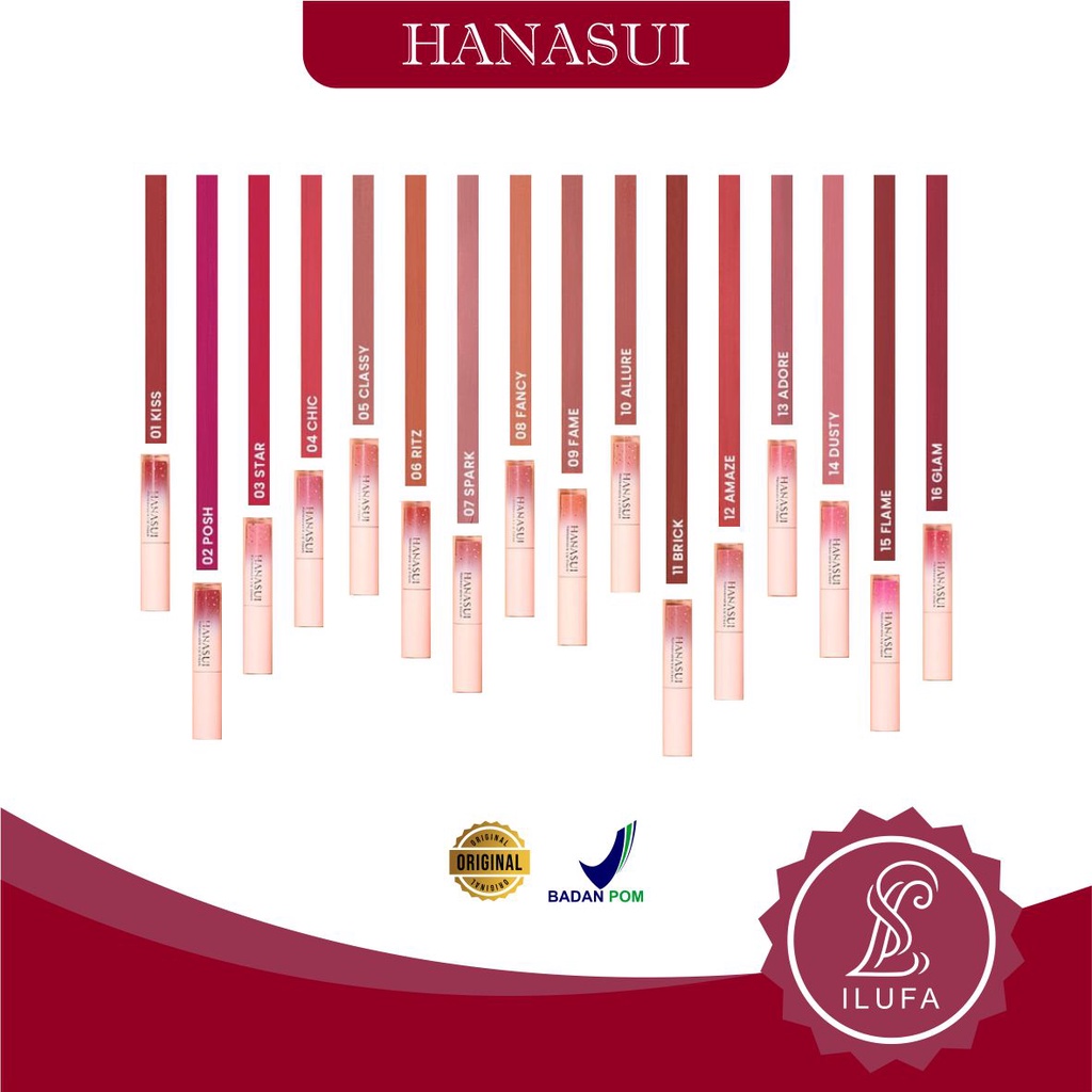 [ILUFA GROSIR] Hanasui Mattedorable Lipcream