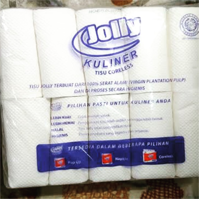 tissue gulung toilet jolly kuliner coreless  10 roll 1 pax