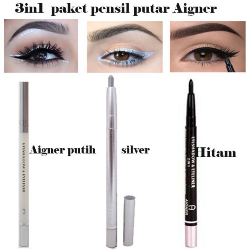 DISKON PERLUSIN EYELINER PUTAR 2IN1 MATTE PROFESSIONAL AIGNER