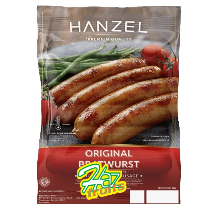 

Sosis sapi Hanzel Bratwurst Original 360 gr
