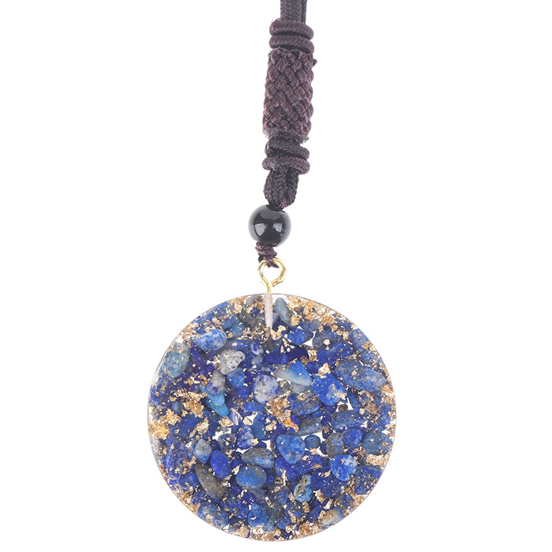 Seven Kalung Tali Dengan Liontin Kristal Chakra Seven Blue Orgonite Untuk Wanita