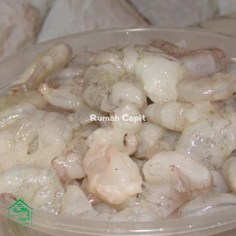 

Udang Kupas / Fillet / Peeled Shrimp. sekilo isi 150-200 pcs. harga per pack 500 gram
