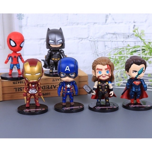 Figur Avengers topper cake Avengers iron man / batman / superman / thor / captain amerika / spirderman