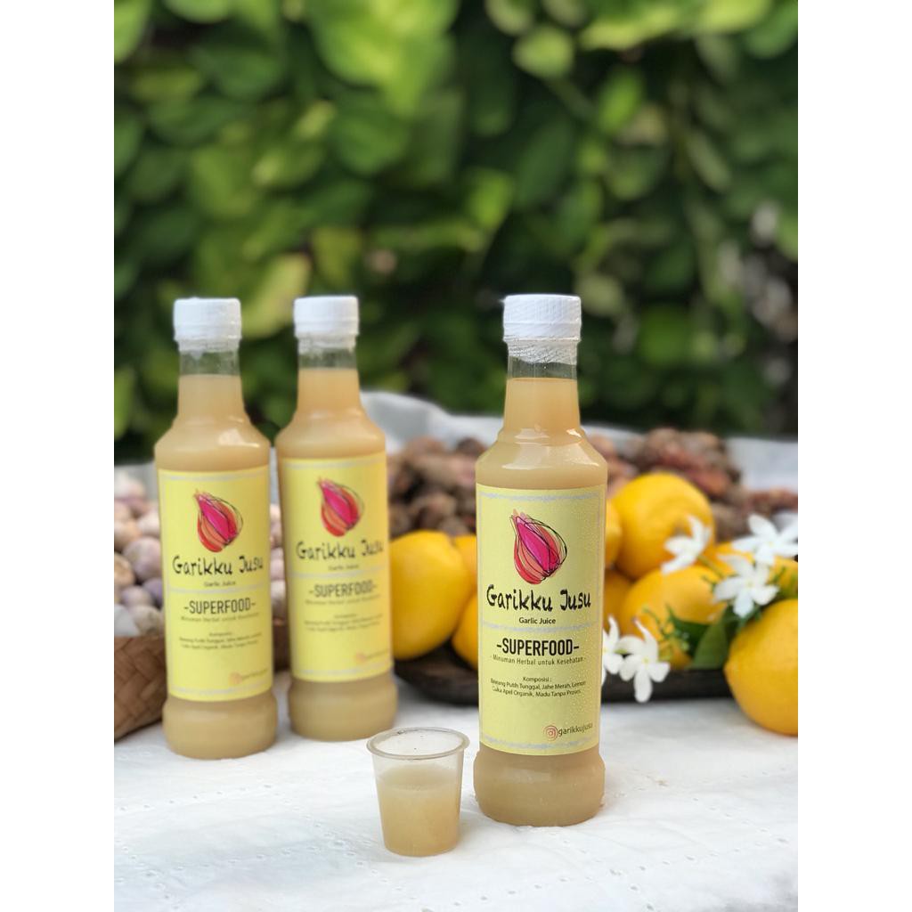 

Jus Bawang Putih Tunggal, Jahe Merah, Cuka Apel, Madu, Lemon import. Garikku Jusu