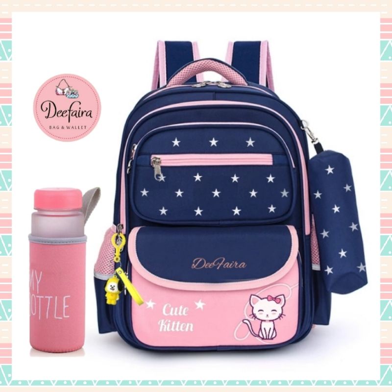 Tas Sekolah Anak Perempuan Ransel Wanita Backpack Set My Bottle