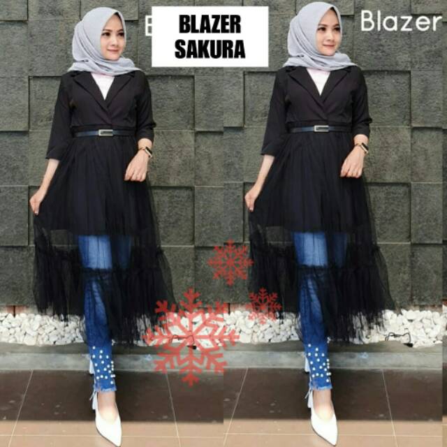 XC - Blazer Sakura/ Blazer Wanita Trendy / Blazer Kekinian / Blazer Best Seller