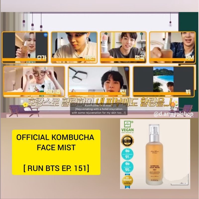 OFFICIAL KOMBUCHA FACE MIST BTS WEAR RUN BTS EP 151