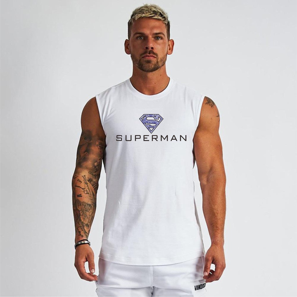 BS/COD//KAOS SINGLET SUPERMAN PRIA//TERLARIS