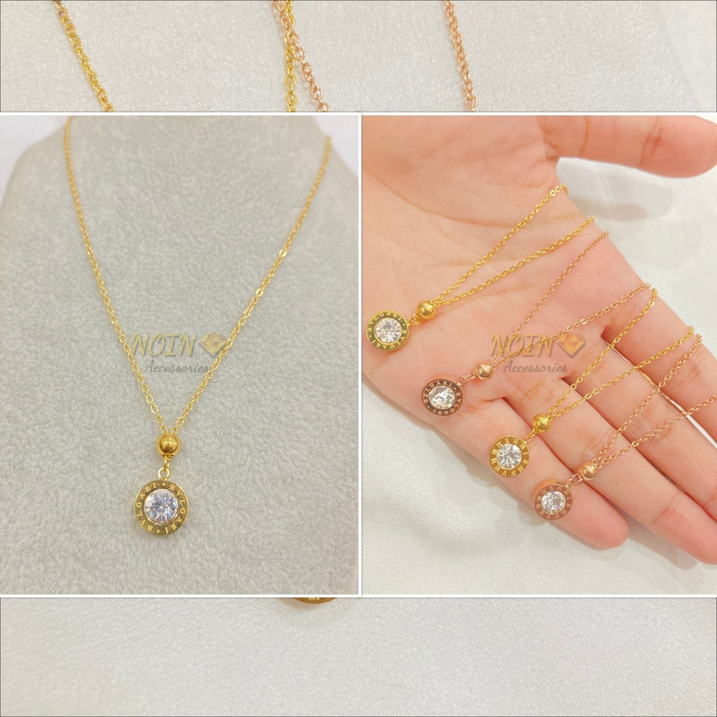 Kalung Titanium Wanita Liontin Branded Fashion Korean Style Elegant