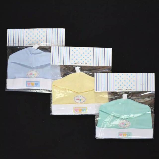 MIYO Topi Bayi Bulat Motif Salur / Perlengkapan Newborn Kado Bayi Baju Bayi Perlengkapan Bayi