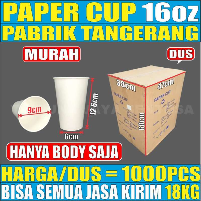 Paper Cup 16oz Dus Semua Jasa Kirim Ekspedisi Gelas Kertas 480ml