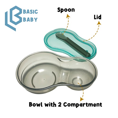 BASIC BABY TRAVEL BOWL WITH SPOON LID