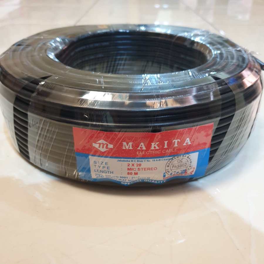 Kabel Mic Stereo 2x20 Makita 1 Meter - Audio Hitam