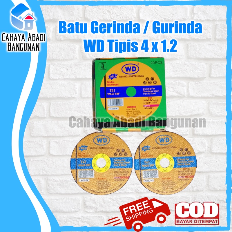 Batu Gerinda WD Tipis 4&quot; x 1.2 Gerinda Potong Cutting Wheel