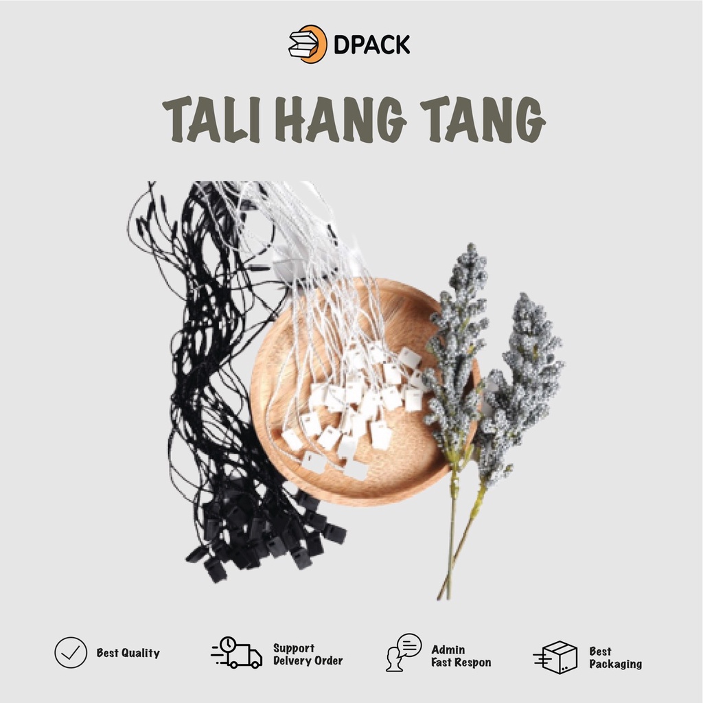 

Tali Hangtag Tali Handtag Label Baju Celana Benang Nilon Hang Tag Loop Pin Lock Putih Hitam Price Tag