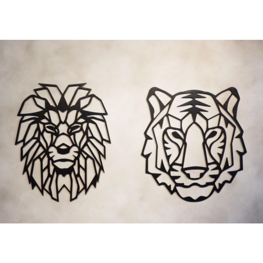 Hiasan Dinding Laser Cut Animal | Wolf,Tiger,Lion,Deer