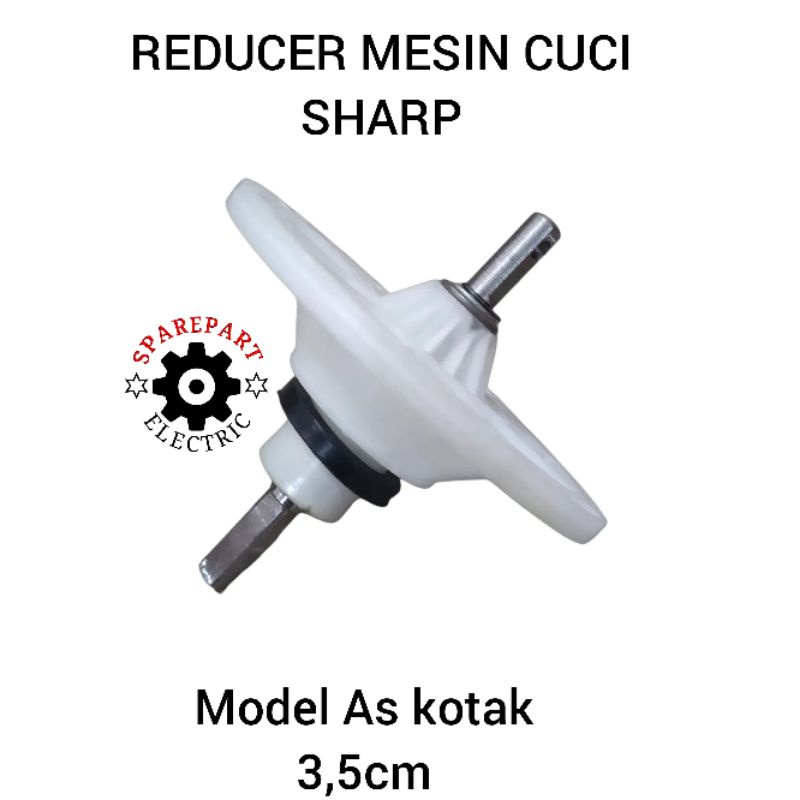 REDUCER GEARBOX MESIN CUCI SHARP PANJANG AS 3,5CM AS KOTAK SEGI