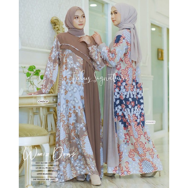 WENIZ DRESS BY TULUS SIGNATURE / DRESS MOTIF WANITA MUSLIMAH / LD106