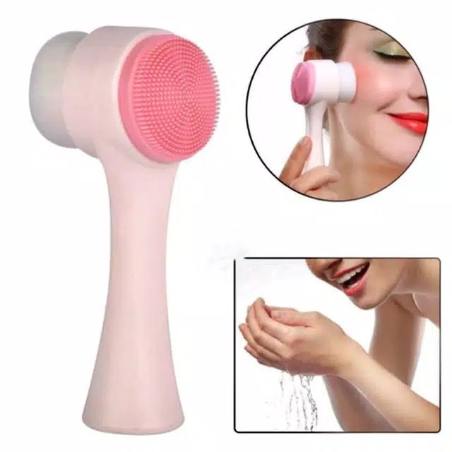 ♥TMALL88♥ Alat Cuci Muka Silikon Brush / Pembersih Manual 3D Sikat Pijat / 2 Sisi