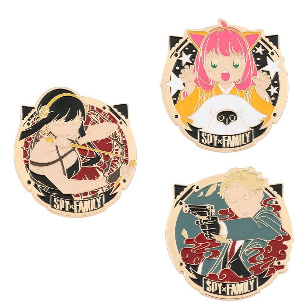 Lanfy Kerah Pin Perhiasan Cosplay Pakaian Dekorasi Kartun SPY X Keluarga Lencana Pin Anime Badge