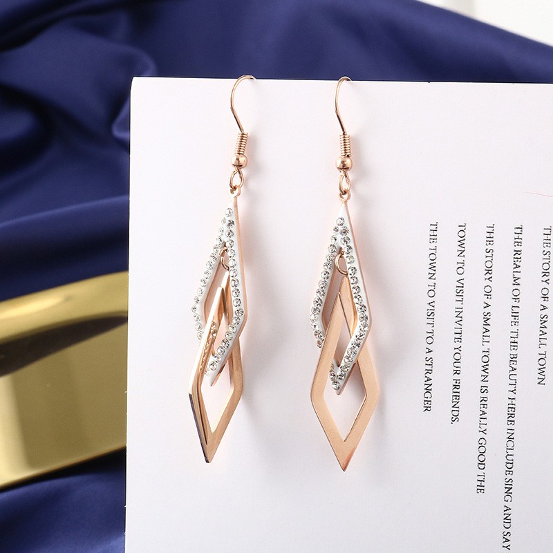 Anting hook jepit titanium anti karat korean style model terbaru