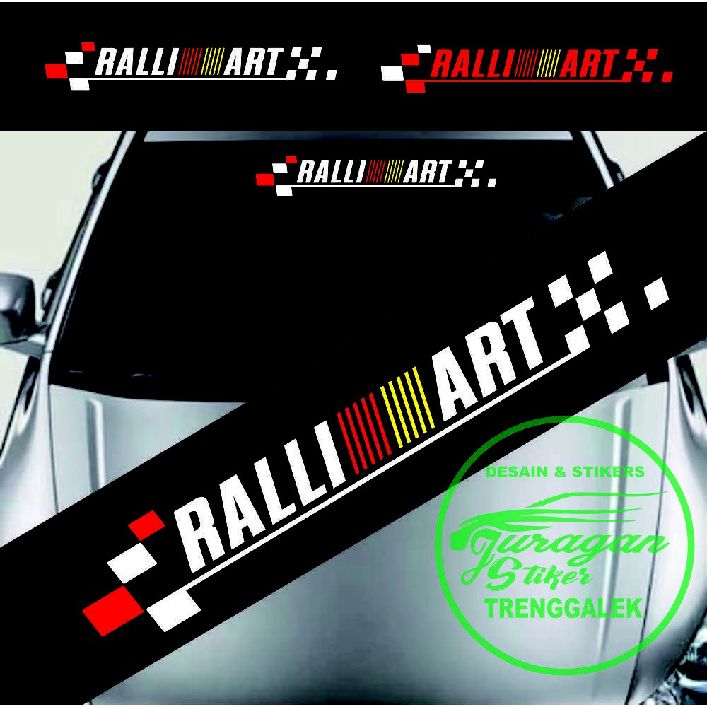 Stiker Kaca  depan  dan belakang  RALLY ART model baru 