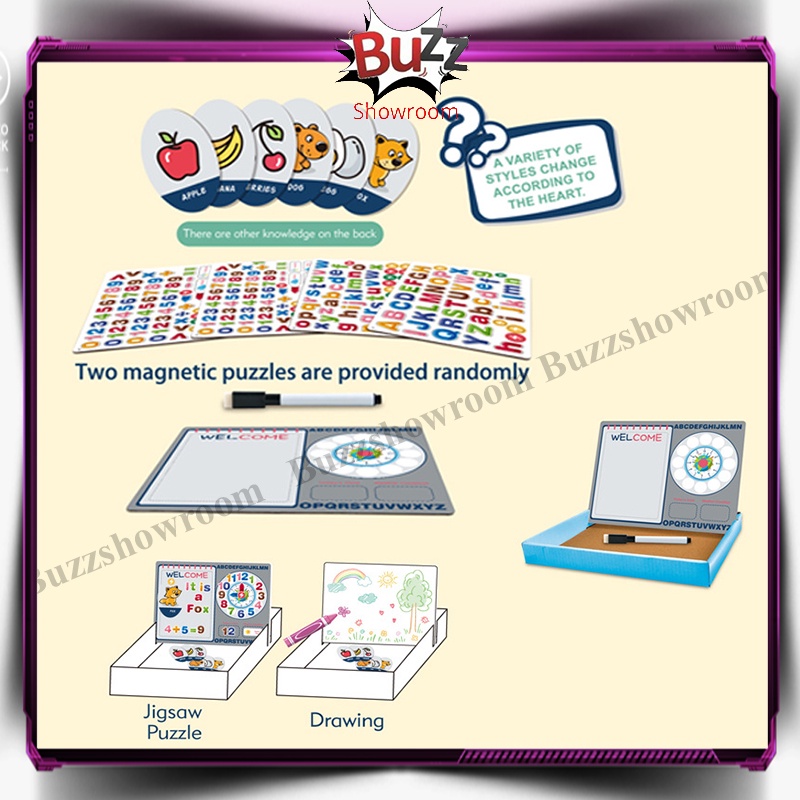 Letter Number Puzzle Magnetic Mainan Edukasi Anak Box Belajar