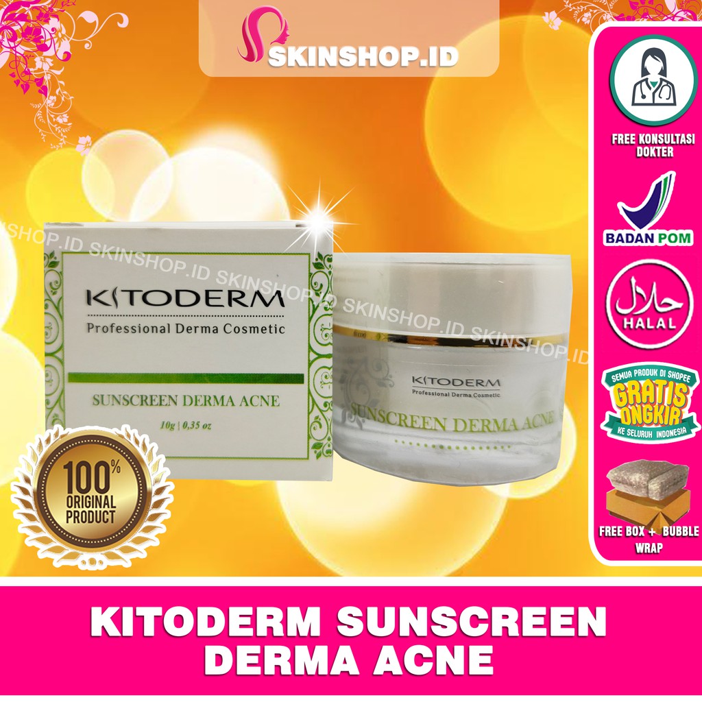 Kitoderm Sunscreen Derma Acne 10gr Original / Tabir Surya Wajah Berjerawat BPOM Aman