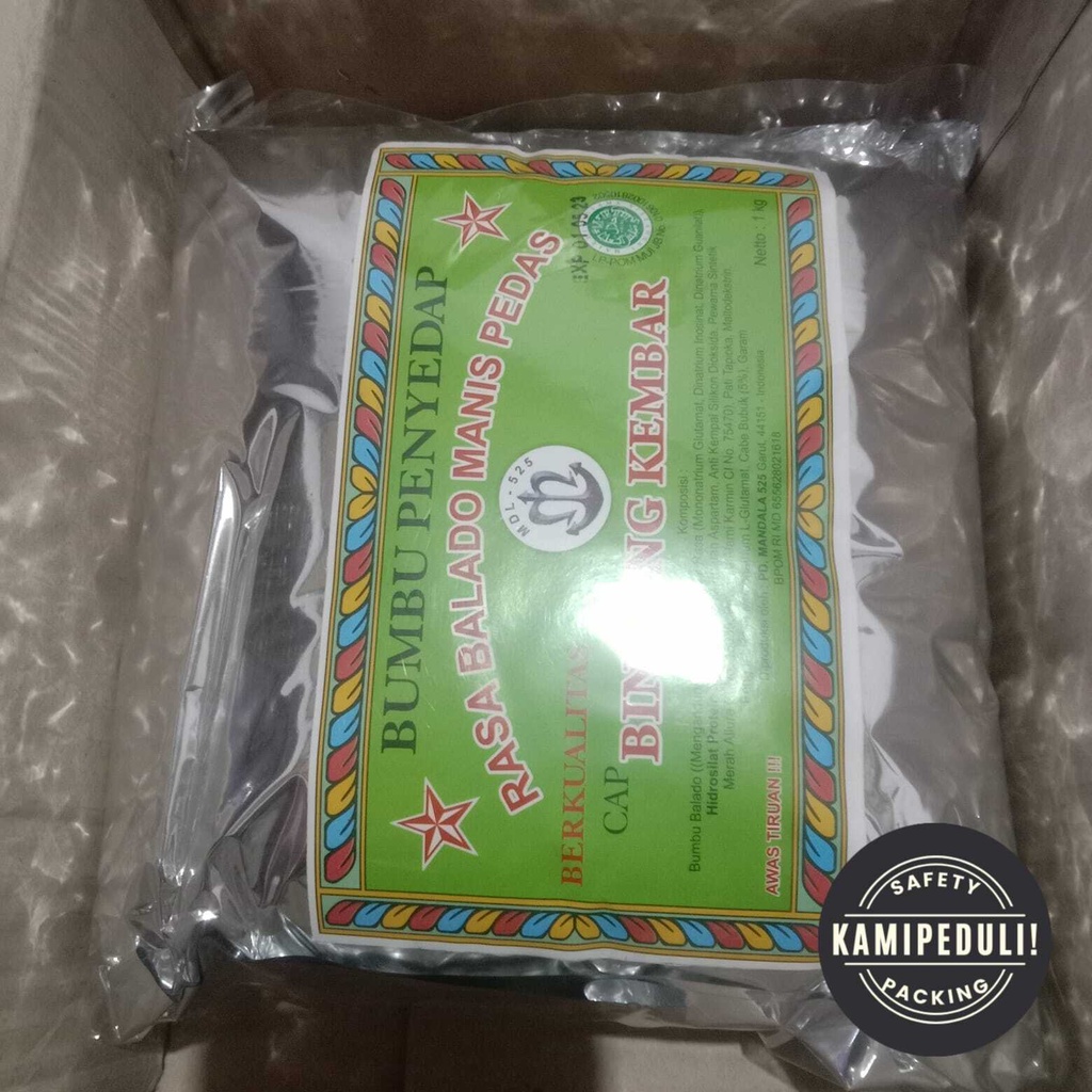 

RB22 BUMBU PENYEDAP RASA BALADO MANIS PEDAS CAP BINTANG KEMBAR KEMASAN 1 KG