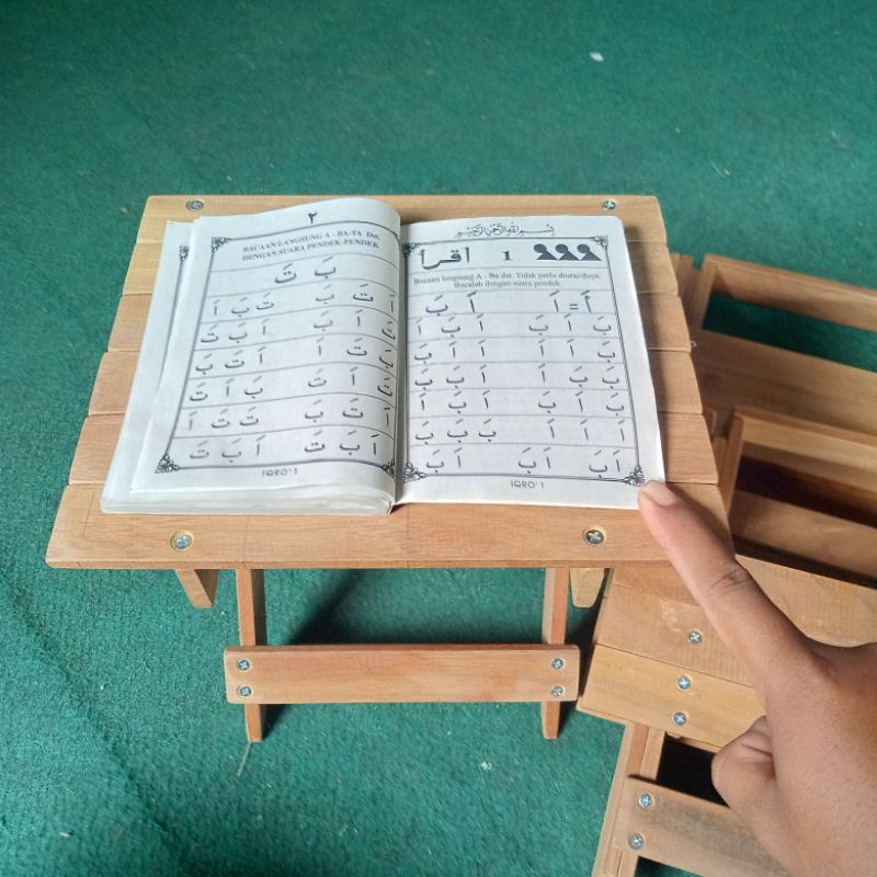 meja ngaji lipat kecil kayu ulin