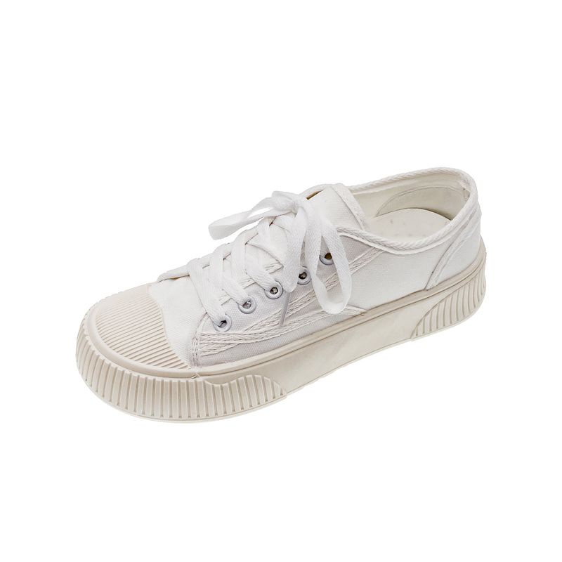 SEVEN_DAY SEPATU KANVAS WANITA KOREA IMPORT CASUAL SPORT SHOES HITAM FQ-58-putih