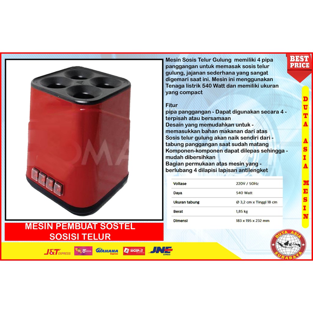 MESIN PEMCETAK SOSIS TELUR 4 SLOT