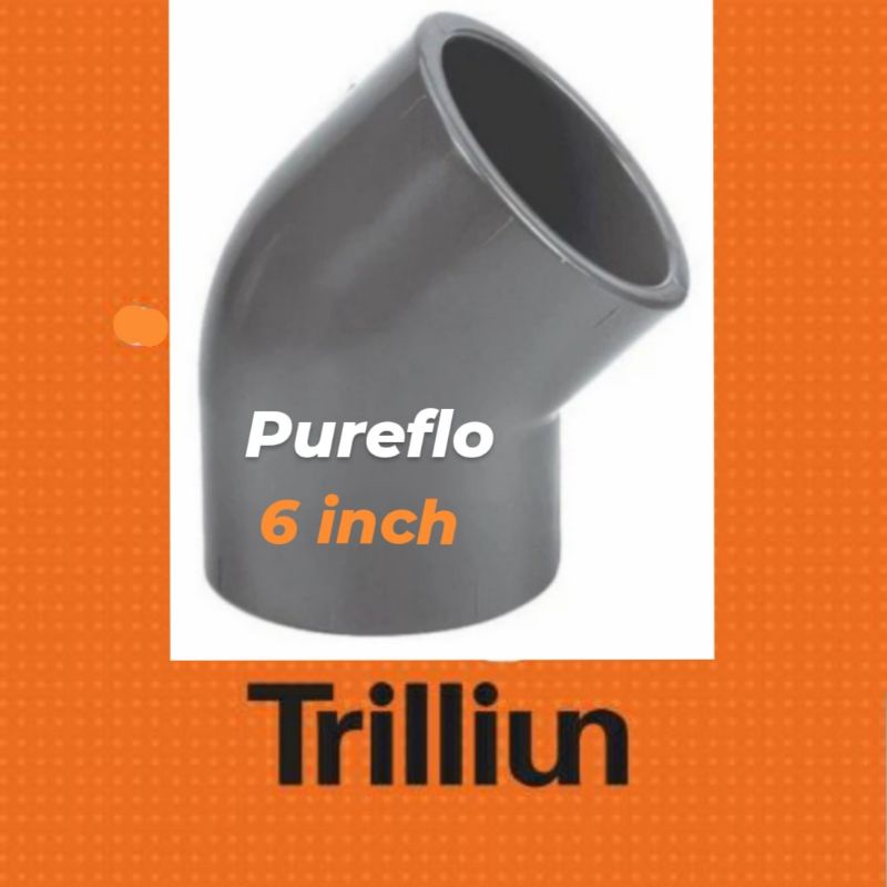 Elbow 45 derajat 6" TRILLIUN PUREFLO (Tebal) Knee/Knie/Keni 45 derajat 6 inch TRILLIUN PUREFLO (Teba