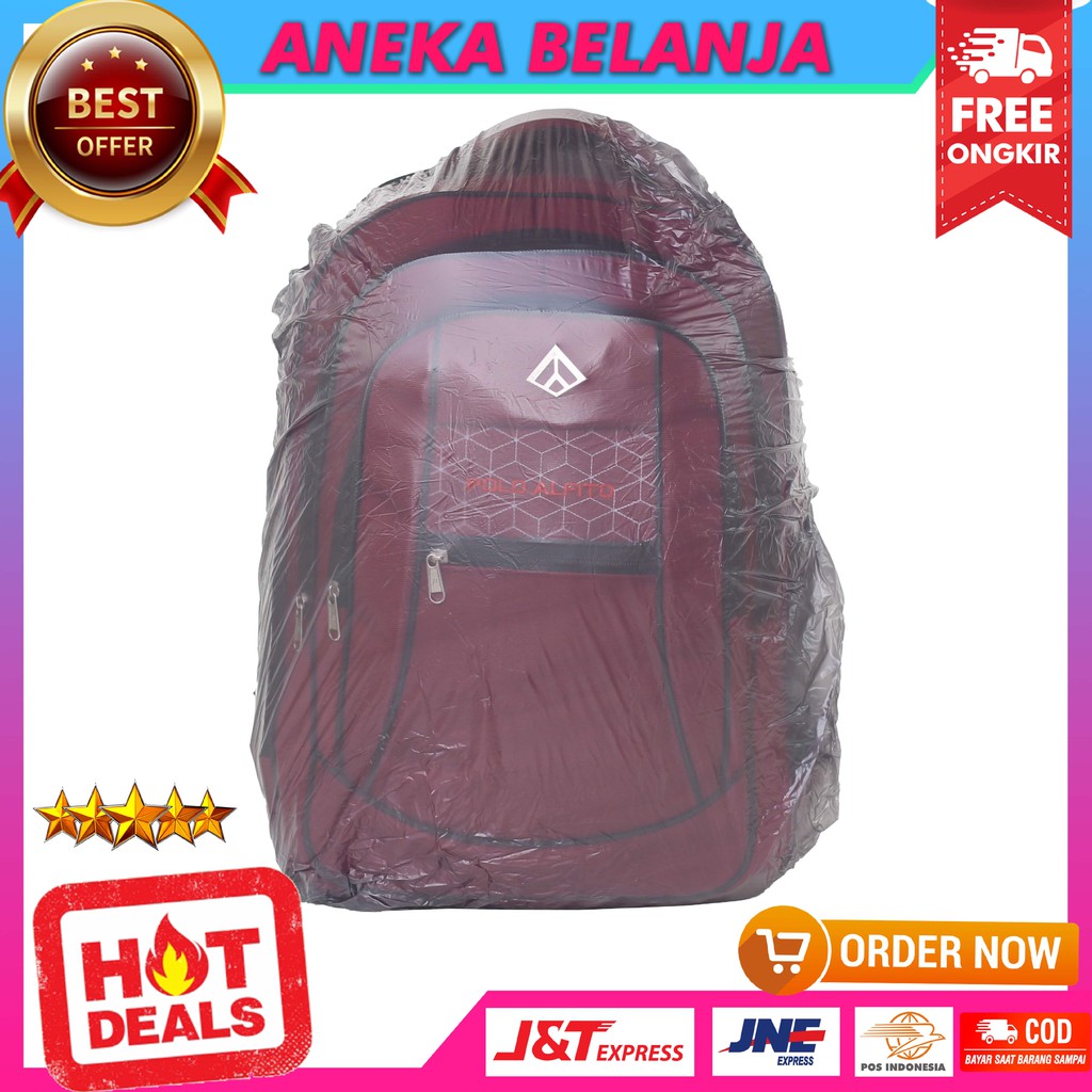 TAS PUNGGUNG PRIA ALFITO JARING SPIDER MERAH TAS RANSEL SEKOLAH RANSEL LAPTOP TAS MURAH MULTIFUNGSI