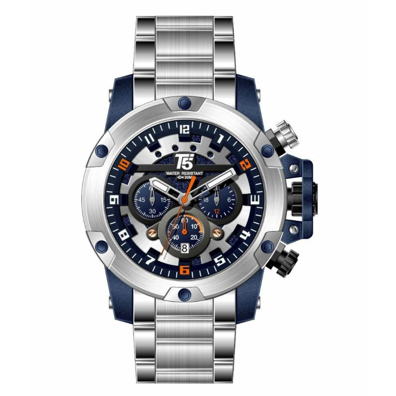 Jam Tangan Pria T5 H 3760G Original Silver