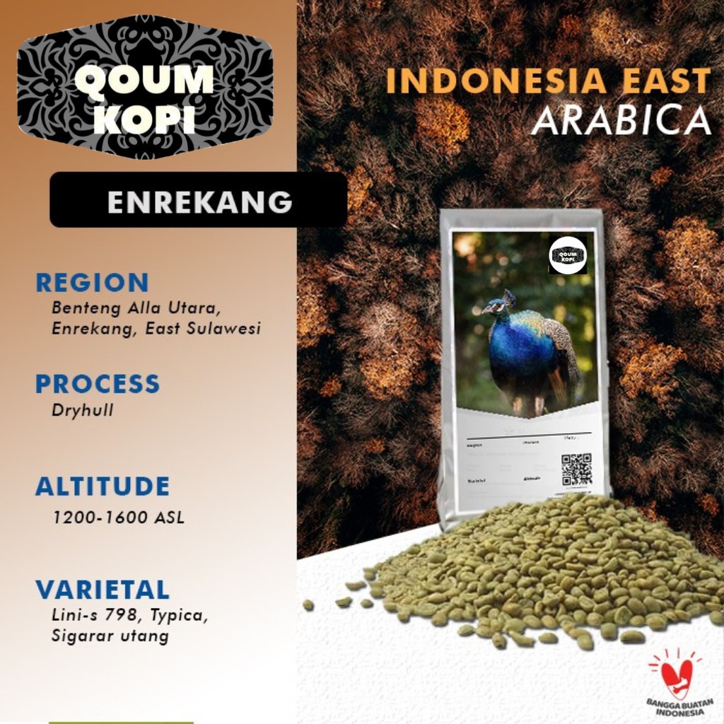 arabica green bean Enrekang Dryhull process