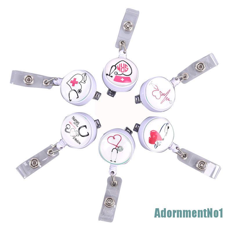 (AdornmentNo1) Badge Reel Retractable Dengan Klip Ikat Pinggang Untuk Kartu ID / Dokter / Perawat