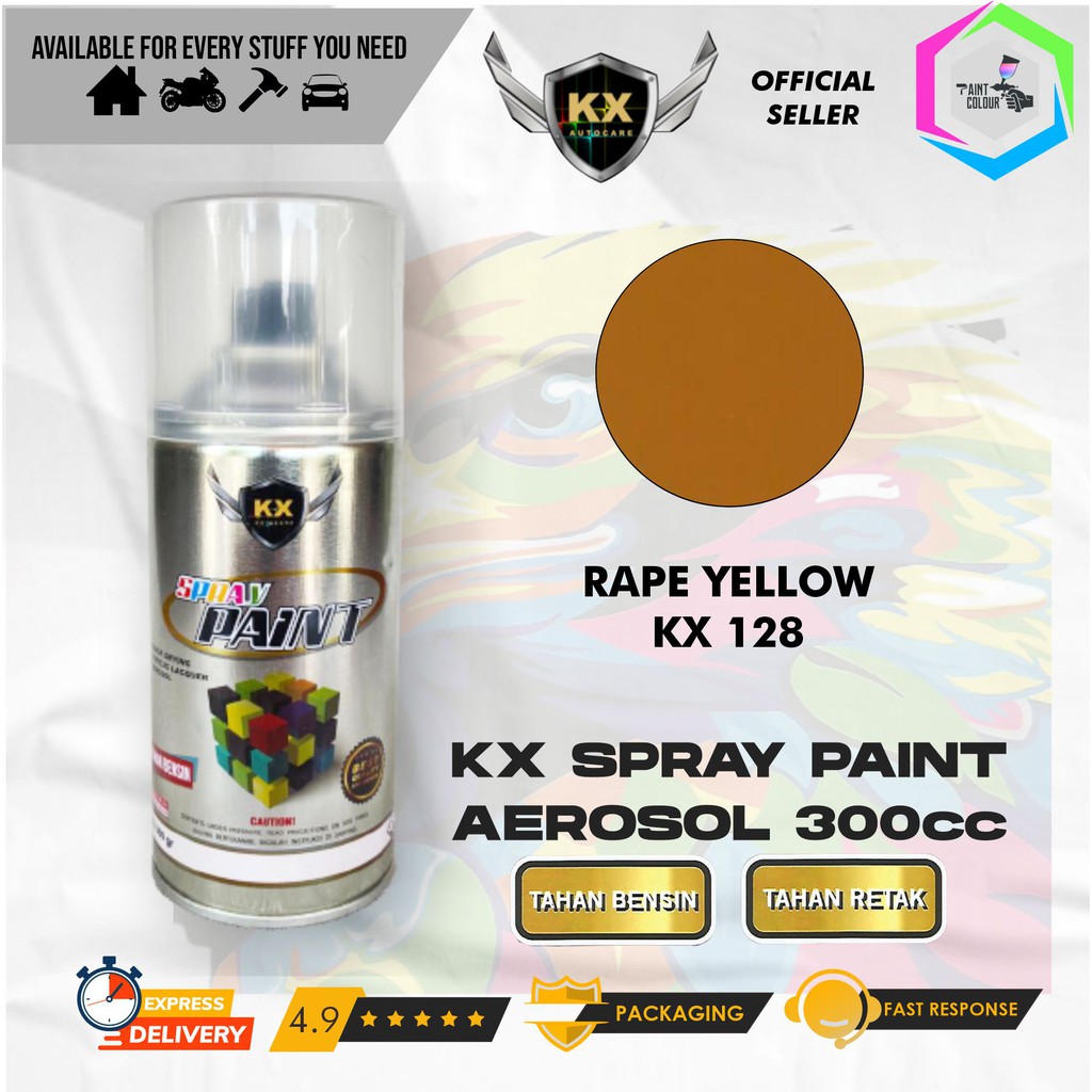 Cat Semprot Aerosol / Pylox KX Autocare Paint - KX 128 RAPE YELLOW
