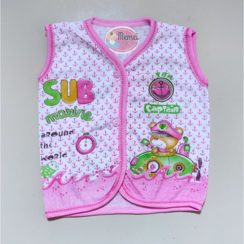 1 LUSIN (12 pcs) Baju bayi tanpa lengan KATUN harga GROSIR