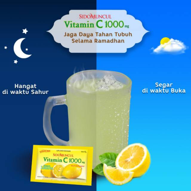 Jual Official Store Vitamin C 1000mg Lemon Sidomuncul Dus Isi 6 Sachet Vitamin C 1000mg Indonesia Shopee Indonesia