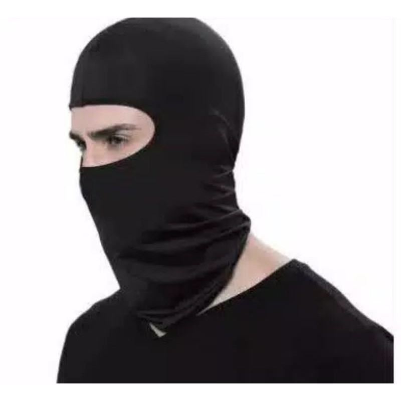 Masker Ninja Balaclava Full Face Hitam Polos Termuraah