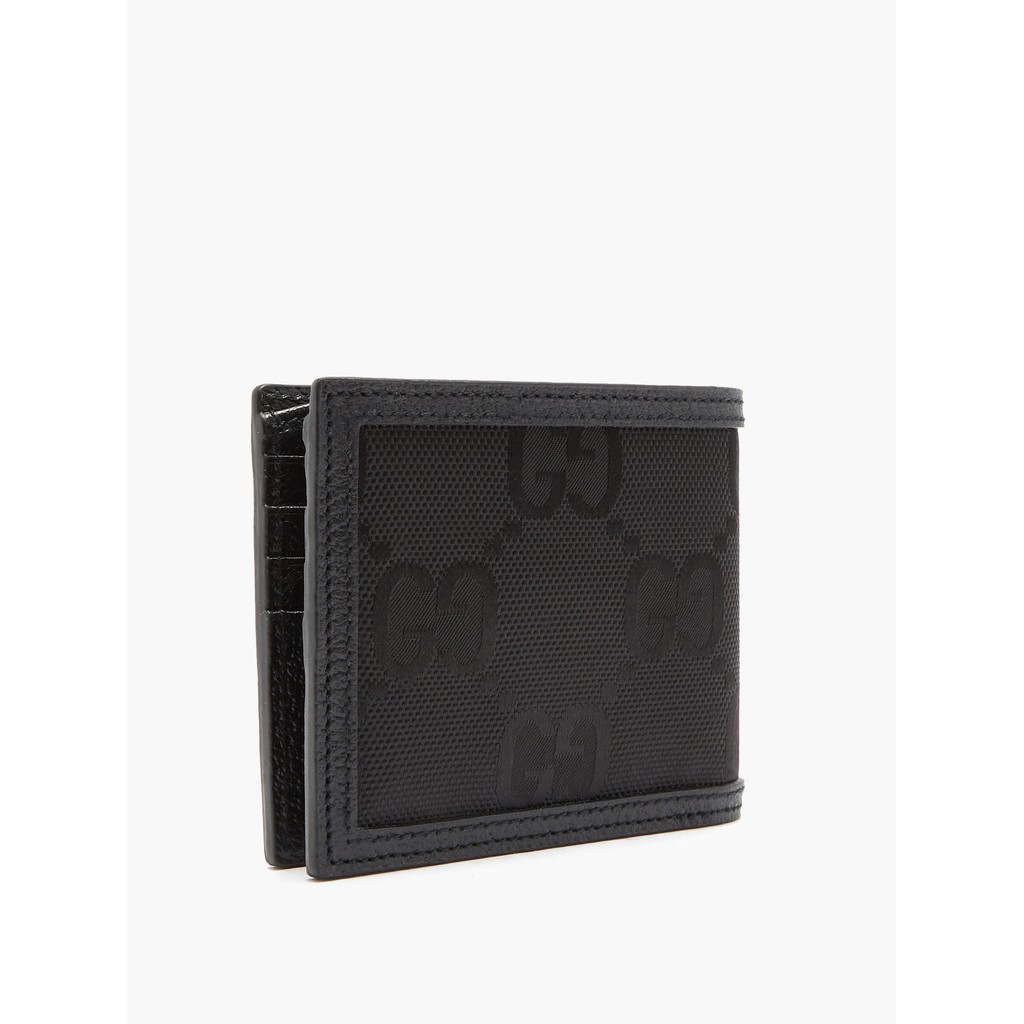 GG Logo Patch GG Bifold Wallet Black 100% Authentic