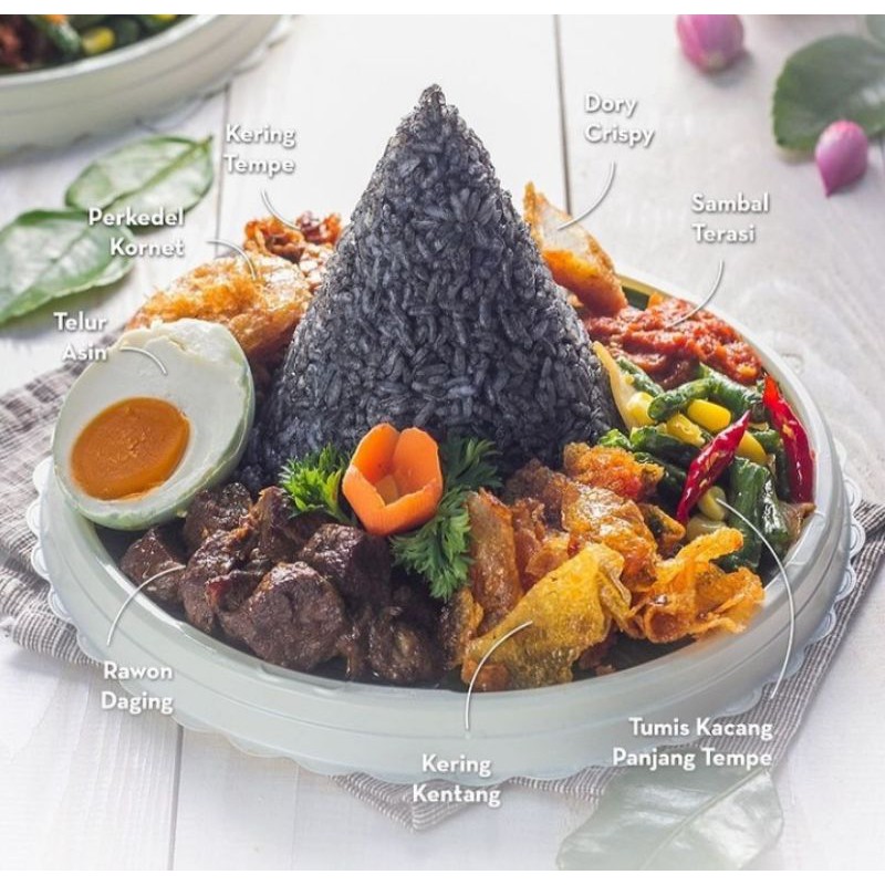 

Paket Tumpeng Mini Rawon Daging Halal Enak Nagih