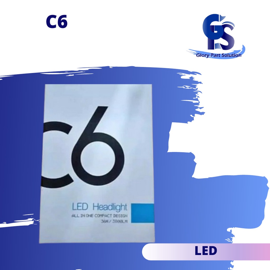 LAMPU LED C6 satu set 2 lampu LED H1 H4 H7 H11