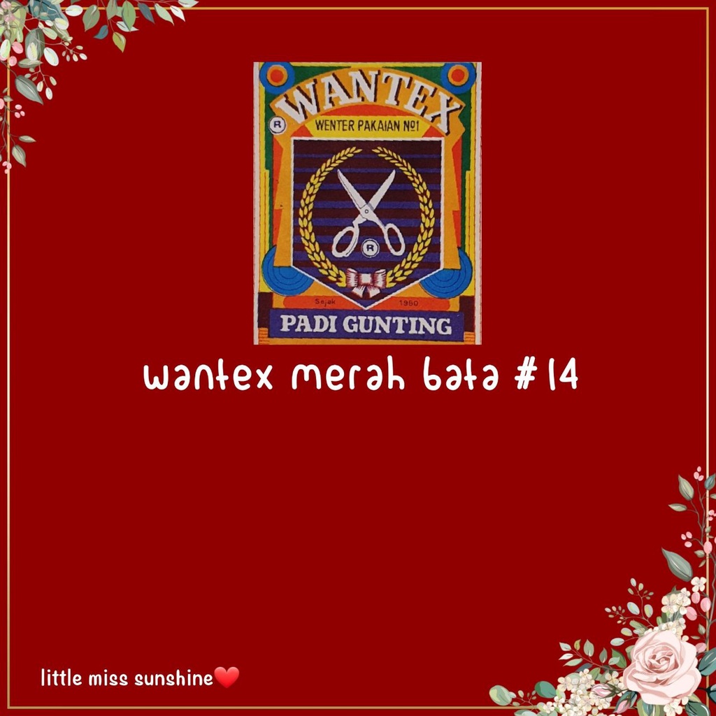 WANTEX WARNA MERAH BATA 14 Wenter Padi Gunting Pewarna Tie Dye Baju Sumbo Sumba Kain Cotton Satuan Ecer Grosir Jumputan Ikat Art Celup Wantek Pakaian Warna Baru Murah Bagus Kualitas DYE TIE Baik Quality Malang Lancar Grosir Partai Little Miss Sunshine